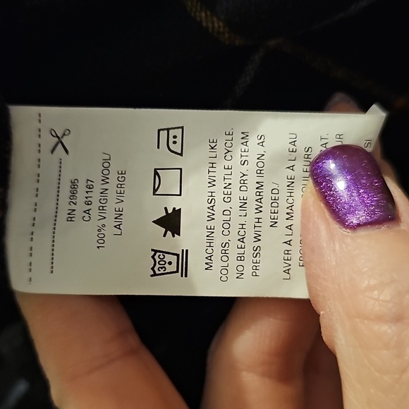 Pendleton Black and Orange Plaid Shirt Fall Winter 100% Wool Button Down Large - Picture 6 of 7